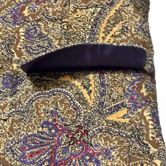 Alan Flusser XXL Corduroy Sport Coat Paisley Brown Purple Boho Y2K Vintage Party - Picture 7 of 11